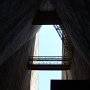 Looking up, backwards from the entrance.